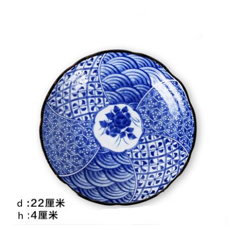 8 Inch Keramische Stijl Inkt Salade Fruitschaal Steak Westerse Voedsel Lade Sushi Moer Plaat Noedels Pizza Kom Keuken Benodigdheden: YELLOW