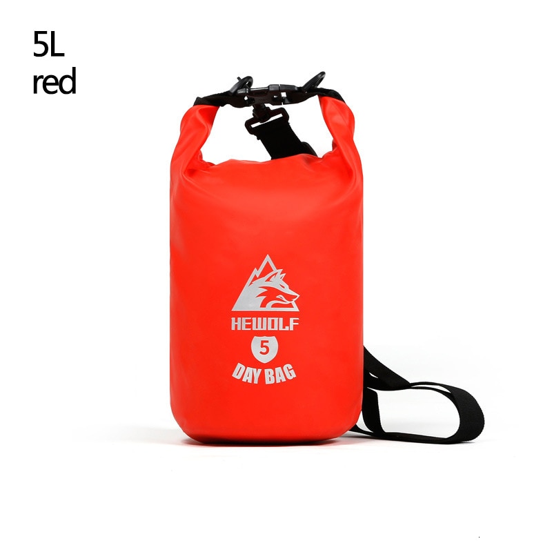 Bolsa impermeable al aire libre Camping buceo compresión natación playa almacenamiento flotante a la deriva portátil impermeable bolsa de cubo PVC: 5Lorange
