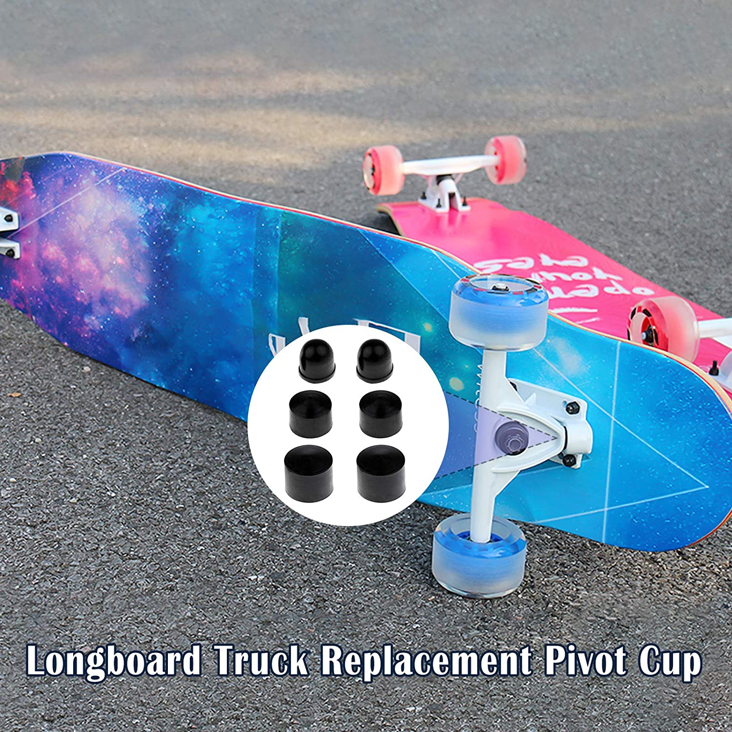 24pcs Skateboard Skateboard Longboard Truck Replacement Pivot Cups Hardware Outdoor Skateboarding Longboard Parts Rebuild Set