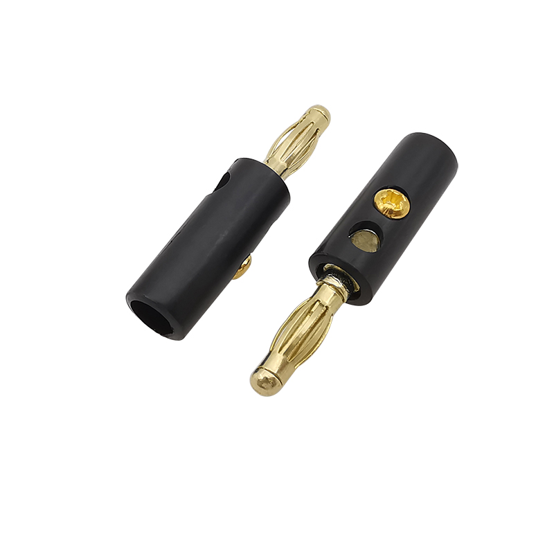 20 Stück vergoldete Schraube 4 mm Bananenstecker Audio Lautsprecherkabel Kabel Stecker Adapter Schwarz Rot