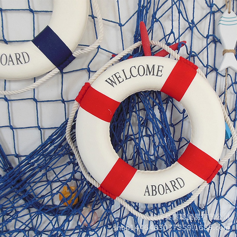 Style nautique bienvenue bouée de sauvetage décorative maison Marine plage décoration murale