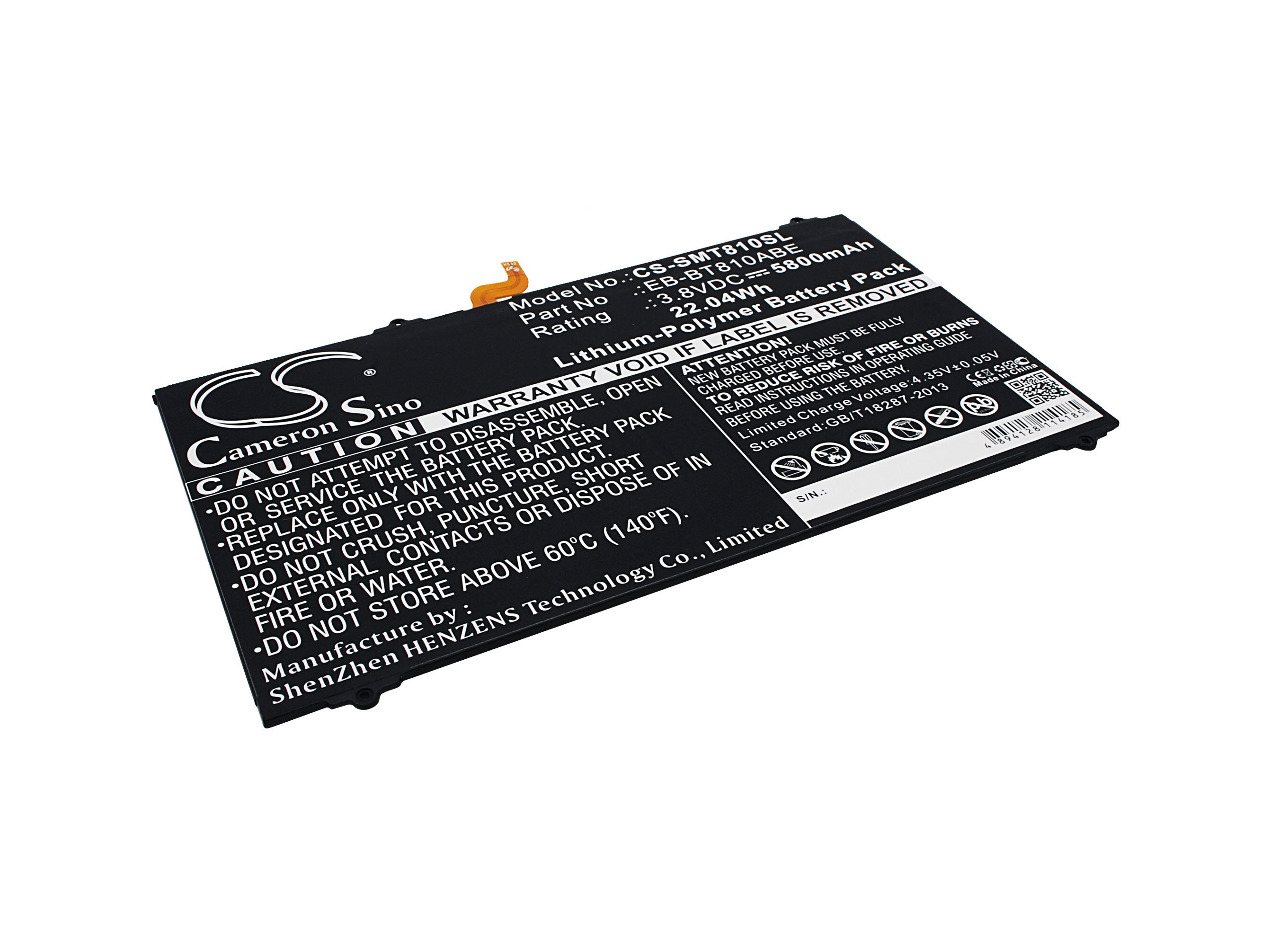 Xenon Sino – batterie 5800mAh pour Samsung, modèles T813,T815,T815C,T815N,T817A,T817P,T817T,T818,T818T,T819,T819C,T819Y