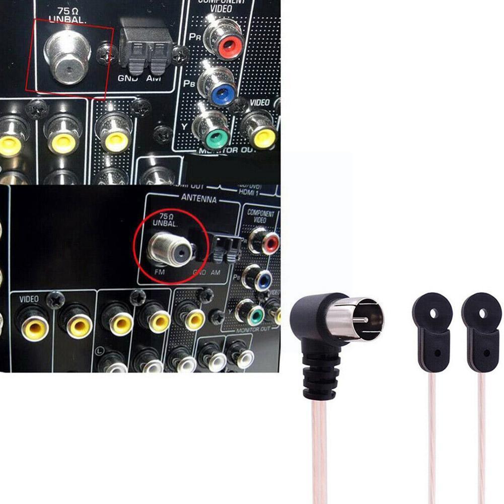 Antena de Radio Fm 75 Ofm dipolo interior antenas T receptor aéreo conector macho tipo F para estaciones de Radio Fm Indo B0w5 G6M0