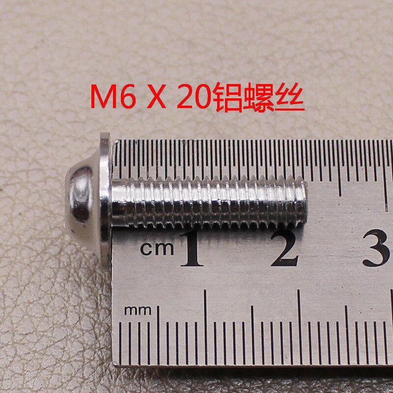 10 kpl  m6 x 20 universaali värikäs tarra metalli pitbike tarvikkeet yamaha moottoripyörille ruuvi alumiini 6mm moto sarja mutterit pultti: 10 kpl hopeaa