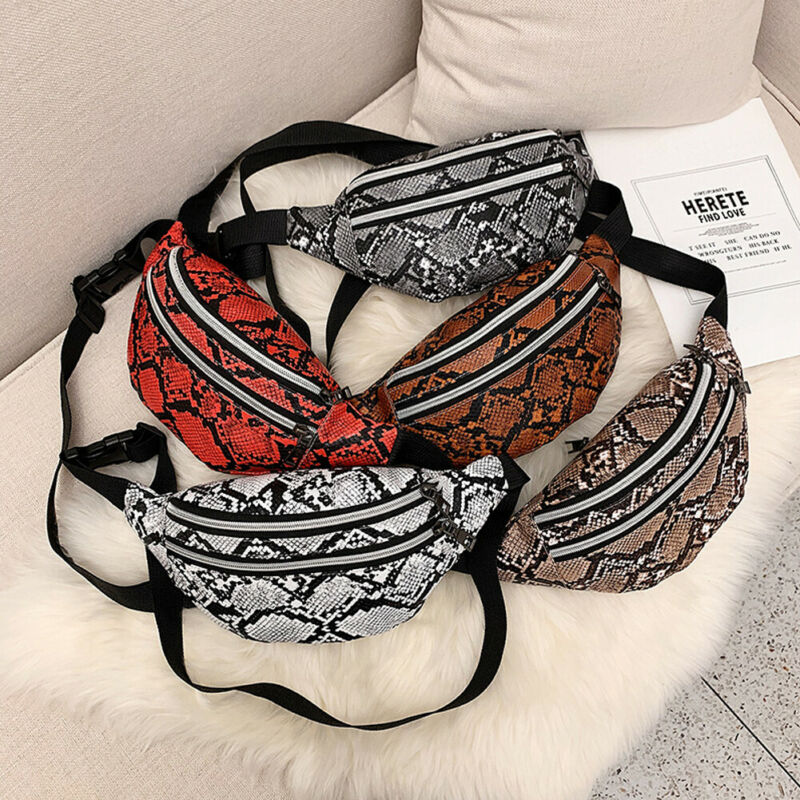 Mais novo mulheres cintura fanny pacote cinto saco de viagem hip bum saco pequeno bolsa peito bolsa pele cobra cinto