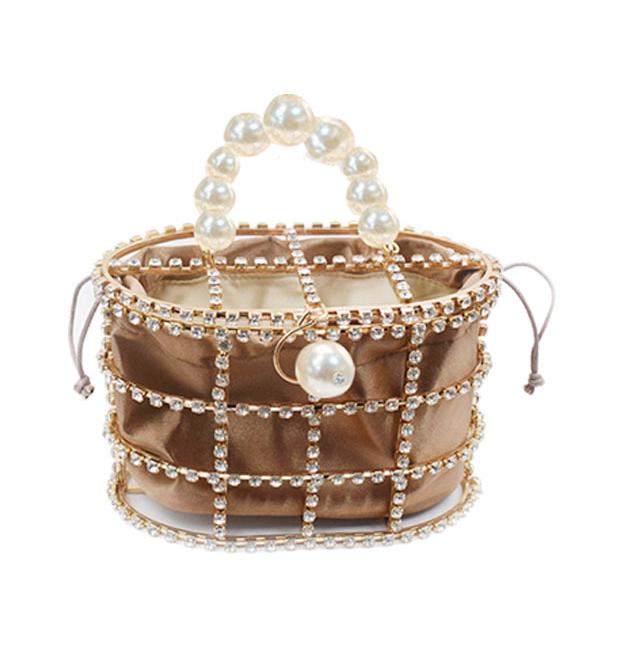 ajouré panier diamants perles femmes de luxe fête sacs à main sac de soirée fourre-tout sac pochette Bosla