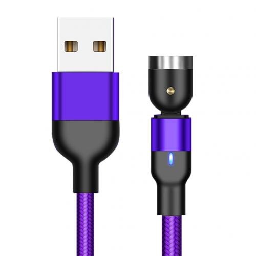 Magnetische Schnelle Ladung Mikro USB Typ C Kabel Unterstützung 3A Schnelle Ladung 360 Grad Drehbare Daten Kabel Für Android-praktisch: 1m lila kabel nur