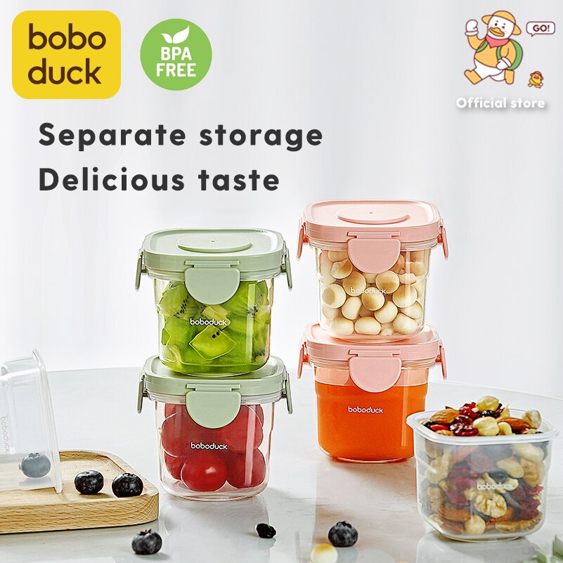 Boboduck Baby Food Storage Box Snack Milk Powder Sealed Storage Cups Container Storage Box 150ML/5OZ F9255