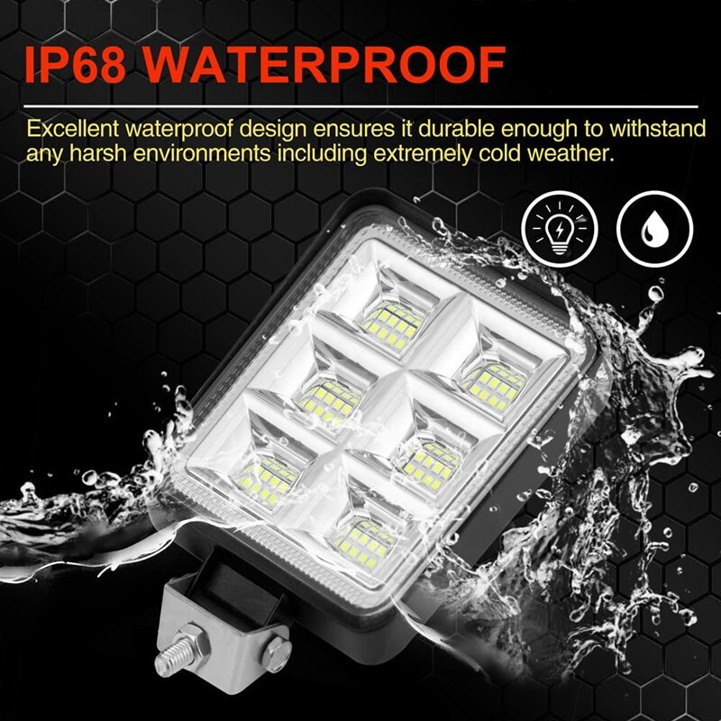 Waterproof LED Boat Lights,4 Inch Marine Deck Dock Light Boat Flood Spreader Light Bar, Boat Headlights, Stern Light