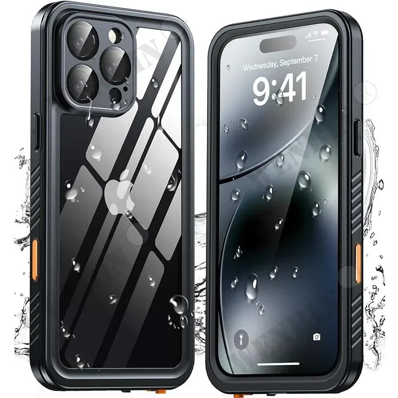 Funda impermeable IP68 para iPhone, carcasa protectora de cuerpo completo para natación, buceo subacuático, Magsafe, magnética, para 16, 15, 14, 13, 12 Pro Max: Lona