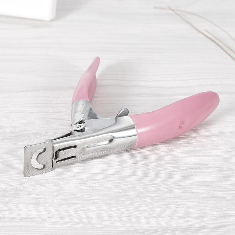 1pcs Nail Art Edge Cutter Acrylic False Nail Clipper Tips Special Type U Manicure Pedicure PINK Nipper Tools TSLM1