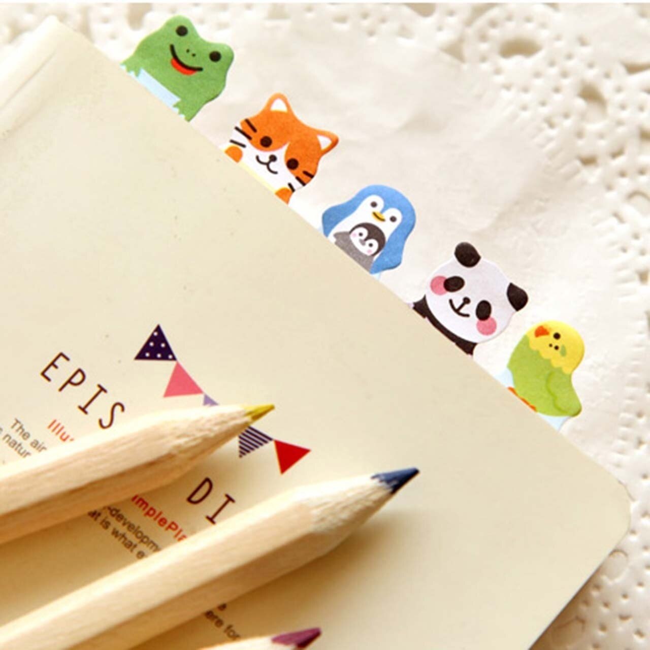 2PCS Stylish Mini 300 Pages Sticker Post It Bookmark Notepad Sticky Notes School Office Supplies Multicolor