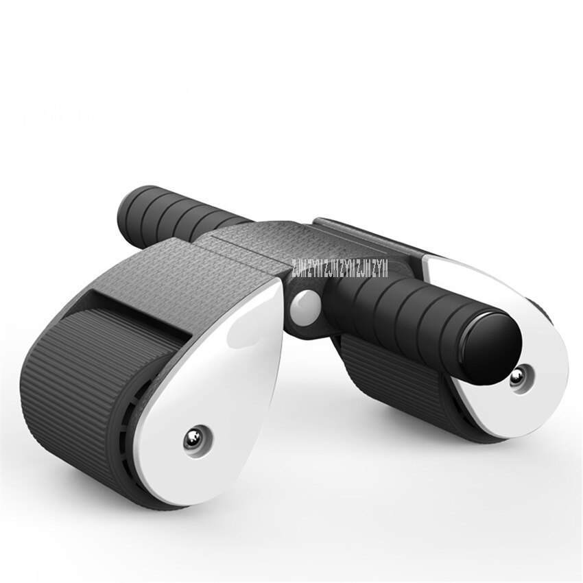 Folding Ab Roller Coaster Home Gym Abdominal Muscle Training Device Wheel Double Wheel Power Roller Indoor Fitness Equipment: white