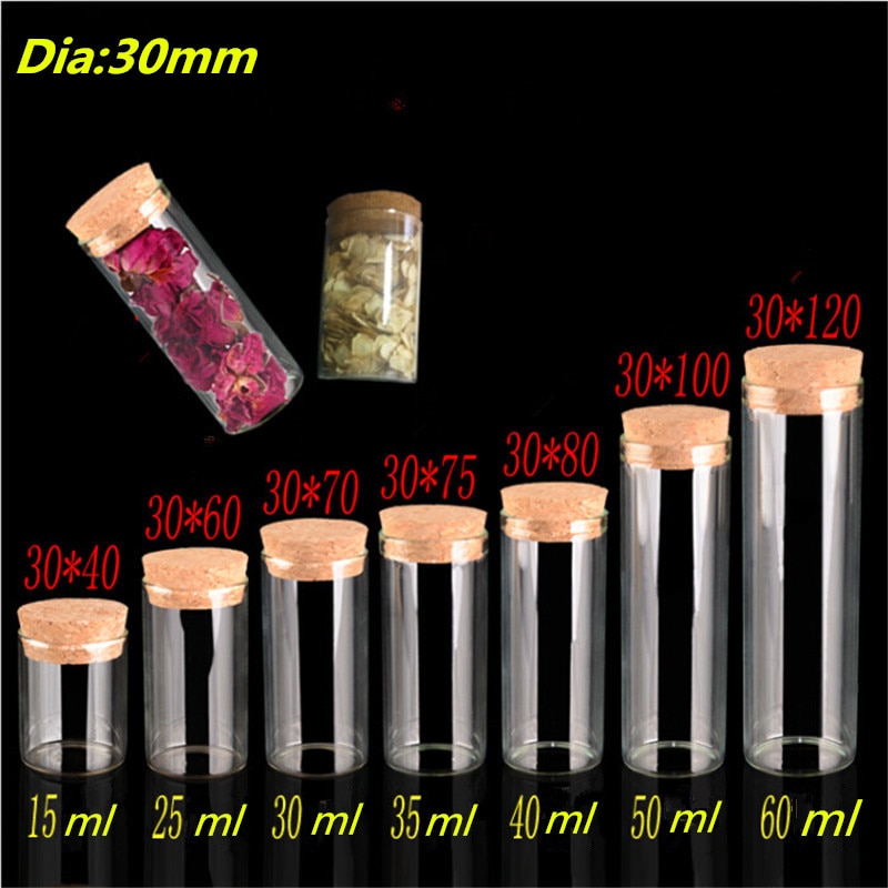 Diameter 30mm Glass Vials Jars With Cork Empty Gla... – Vicedeal