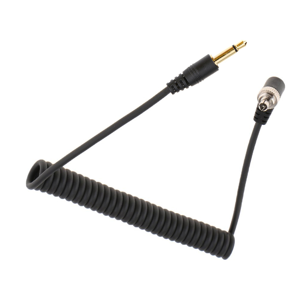 Fjeder pc sync kabel 3.5mm til han blitz stik 30-100cm til fotografering studie lys kamera flash trigger tilbehør