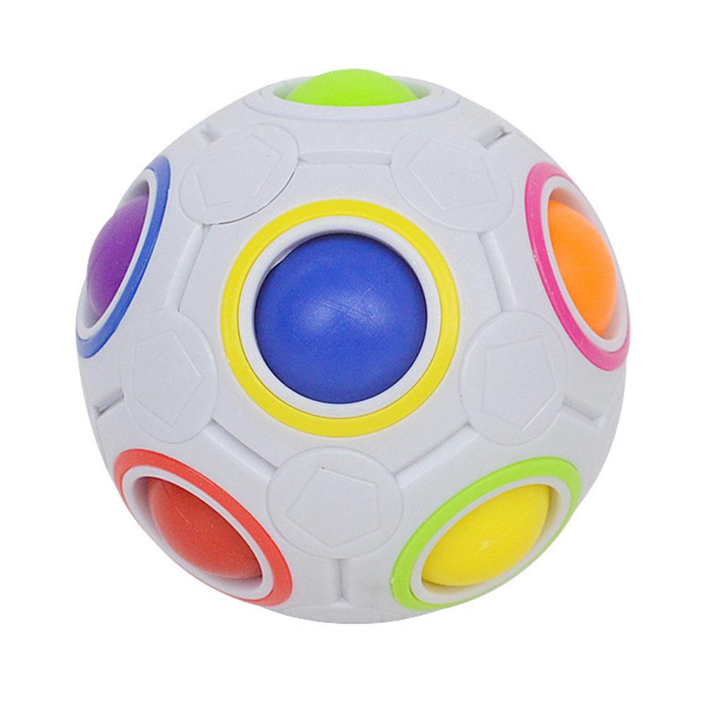 Kreative Mini Magie Regenbogen FußBall Puzzle Ball Pädagogisches Lernen Lustige Spielzeug Interne Elastische Schwamm Unterstützung 7x7x7cm