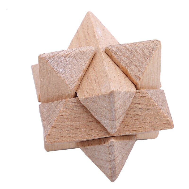 3 pièces/ensemble adulte en bois Puzzle serrure jouet Kong Ming serrure Lu Ban serrure en bois en boîte trois pièces Jupiter pyramide tetradecaèdre