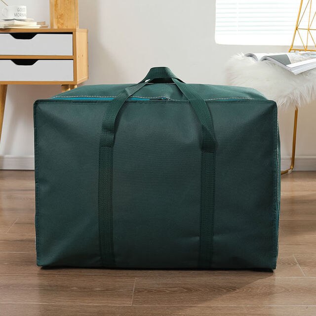 Organizador de colchas en 4 colores para dormitorio, bolsa de almacenamiento de ropa en movimiento, armario grande, camiseta, abrigo, pantalones, estuche de acabado a prueba de agua: Green / L-75x53x30cm