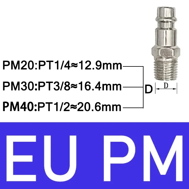 EU-Standard-Anschlüsse, pneumatische europäische Luftanschlüsse für Kompressor BSPT 1/4 1/2 Gewinde, Schnellkupplung, Einsteck-Schlauchanschluss: Braun / 1-1/2"