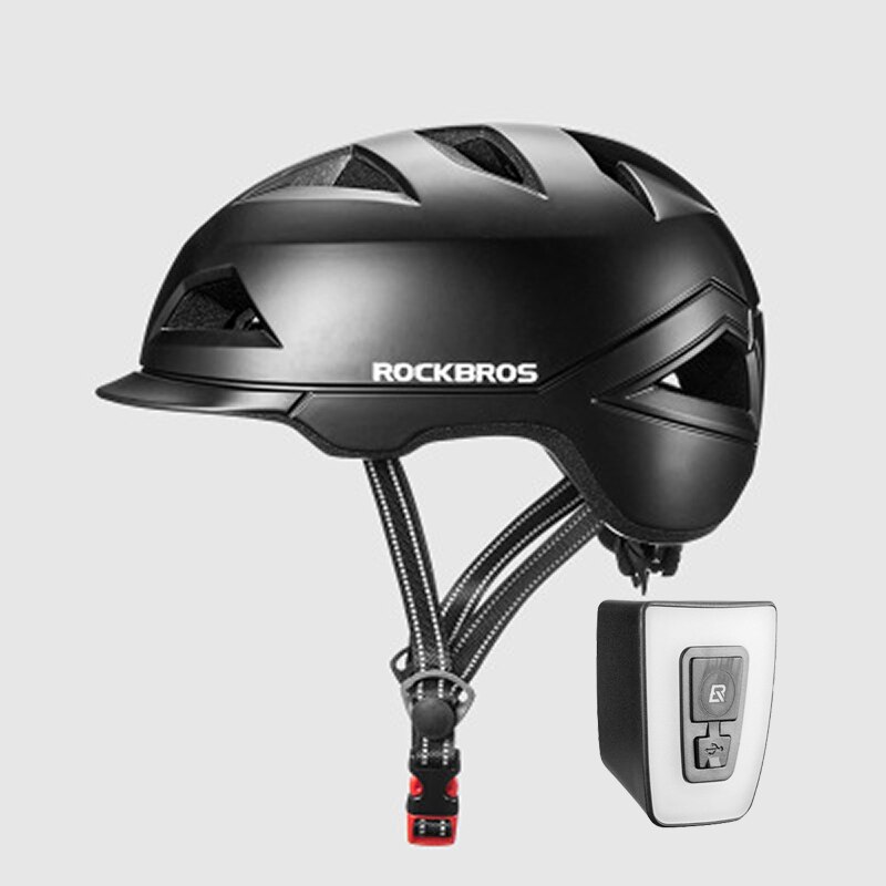 Rockbros Ultralight Stad Fietshelm Mannen Vrouwen Integraal Gegoten Motocycle Elektrische Fiets Veiligheid Hoed Racefiets Fietshelm: BK and Taillight