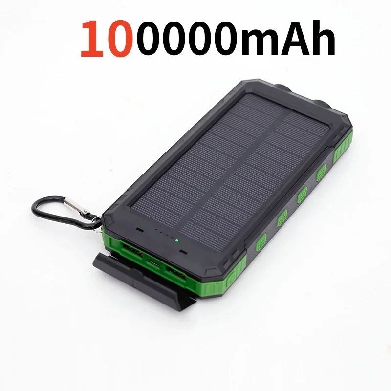 200000 mAh Solar- Energie Bank draussen Tragbare Ladegerät Wasserdichte Externe Batterie Dual USB Ladung Powerbank LED Licht Neue: MULTI