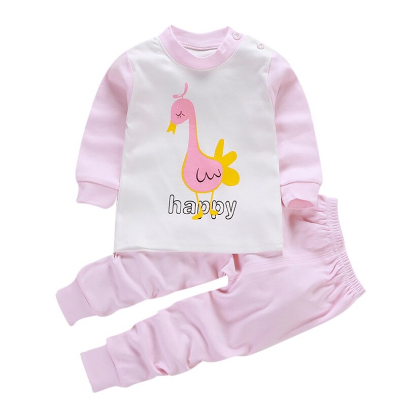 otoño bebé niños niñas conjuntos de estampado de dibujos animados conjunto Blusa de manga larga blusas + Pantalones pijamas de dormir