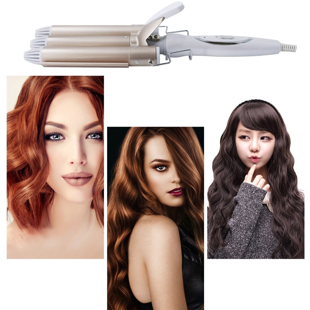 Grande vague bigoudi Triple seau cheveux Style eau ondulation Triple baril bigoudi bâton électrique coiffure