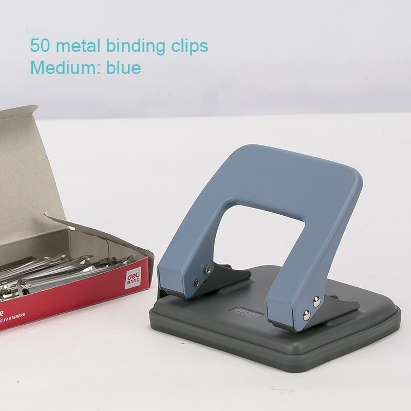 Double Hole Punch Binding Machine Loose Leaflet Small Student Round Hole Ring Hole Manual Document Paper Book Punch Machine: 20 metal clip