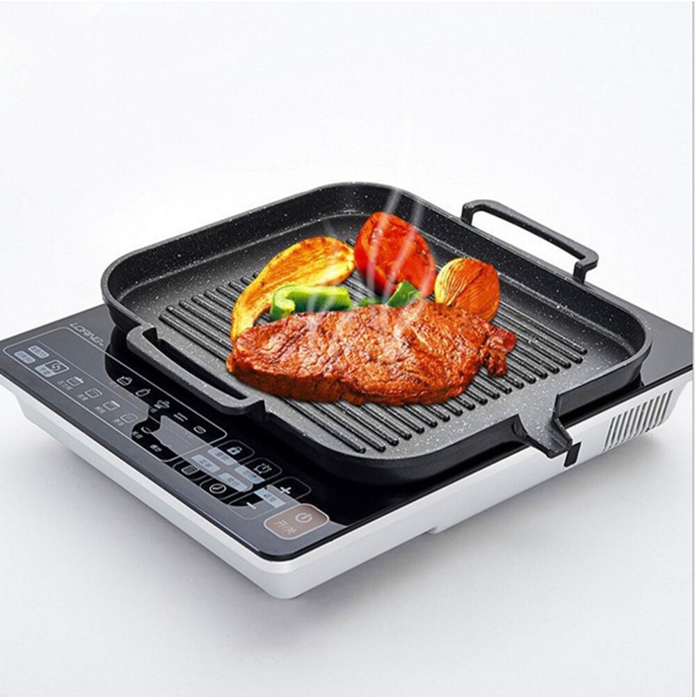 1PC Induction Cooker Special Baking Pan Smokeless Barbecue Pot Household BBQ Grill Plate Multi-functional Frying Pan for Home (B