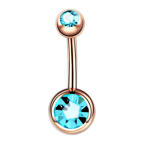 1PC Steel Piercings Ombligo 14G Navel Piercing Belly Button Piercing Nombril Rose Gold Dangle Earring Belly Barbell Body Jewelry: Aqua