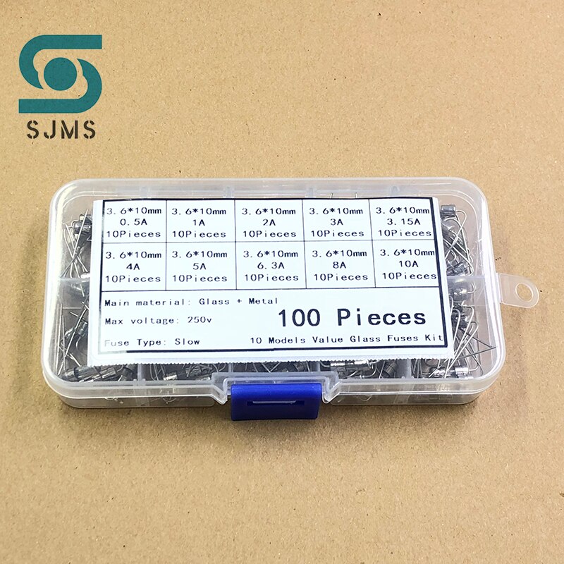 100Stck 3.6*10 3*10 4*11 F/T typ Glas sicherung Schnell/Langsam schlag 250V 0,5 EINE 1A 2A 3A 3,15 EINE 4A 5A 6,3 EINE 8A 10A Mit Beine 3,6 x10 3x10 4x11