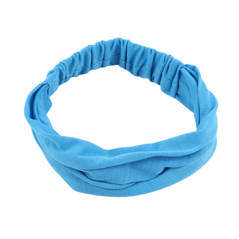 Stof Elastische Yoga Hoofdband Effen Kleur Brede Haarband Voor Vrouwen Yoga Haarband Sport Hoofdband Haar Accessoires: Lake Blue