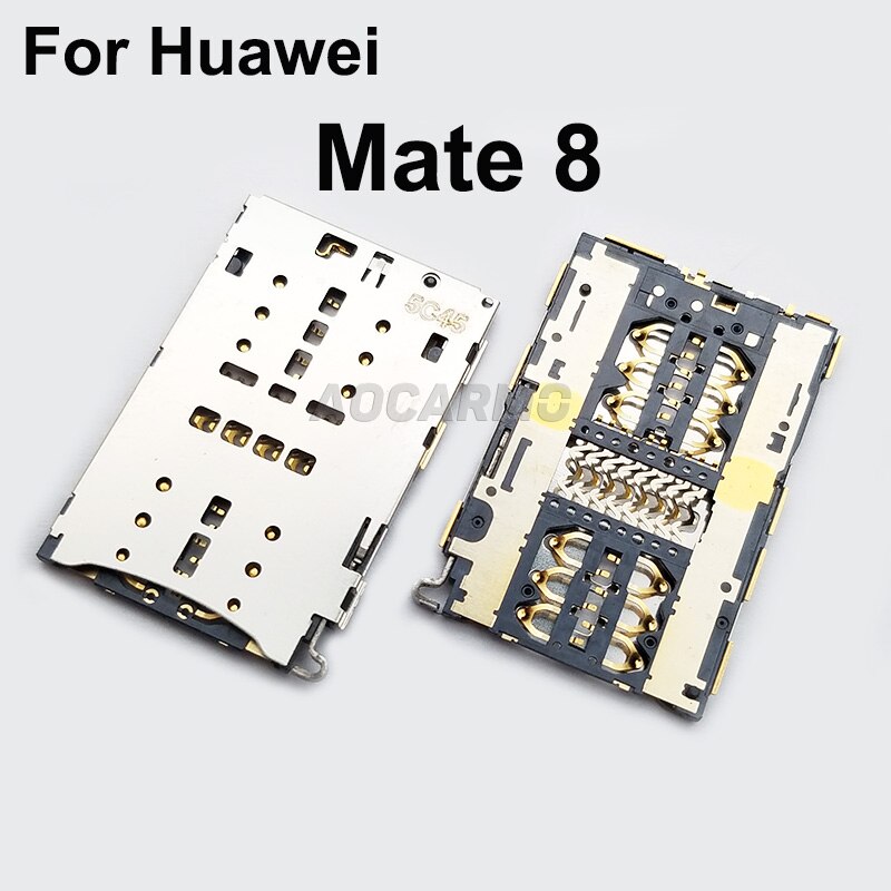 Aocarmo For Huawei Mate 8 Sim Card Tray Socket Reader Holder Slot Repair Parts: Default Title