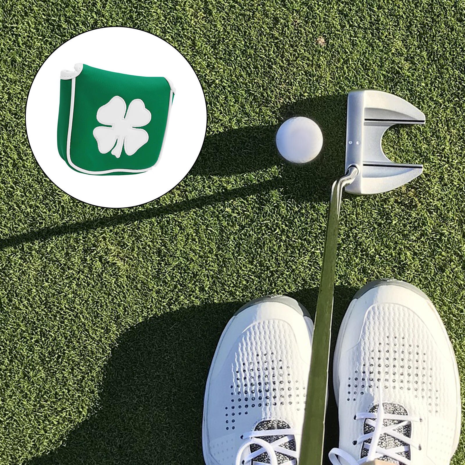 Golf Square Mallet Putter Cover Headcover PU Leather Putter Headcovers Putter Head Cover with Magnetic Closure