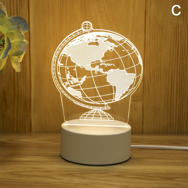 Acrylic 3D Night Light Elk Love Pattern Night Light LED Romantic Light: C