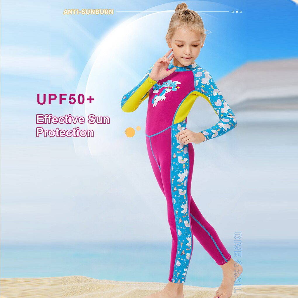 2.5MM z długim rękawem jednoczęściowa pianka dla dzieci kombinezon robić nurkowania termiczny z tylnym zamkiem Snorkeling strój robić surfingu pływanie surfing L