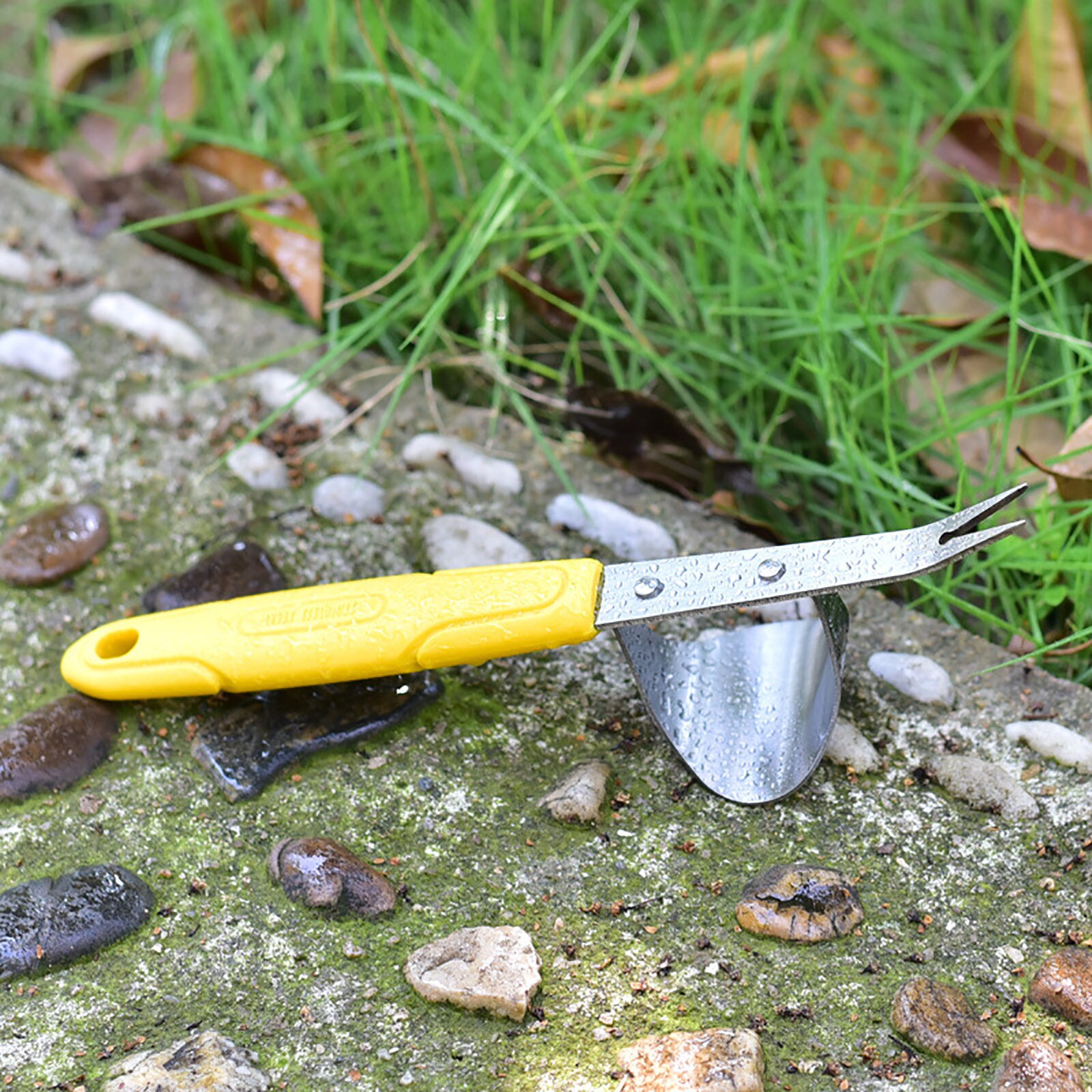 1pcs garden weeder tool lawn sturdy digging puller hand weeding fork pruning removal puller long-handled gardening tool