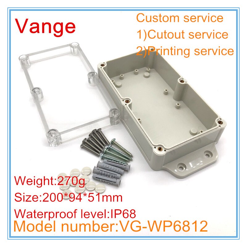 1pc/lot Good IP68 waterproof ABS plastic enclosure box housing chassis for device under sea 200*94*51mm
