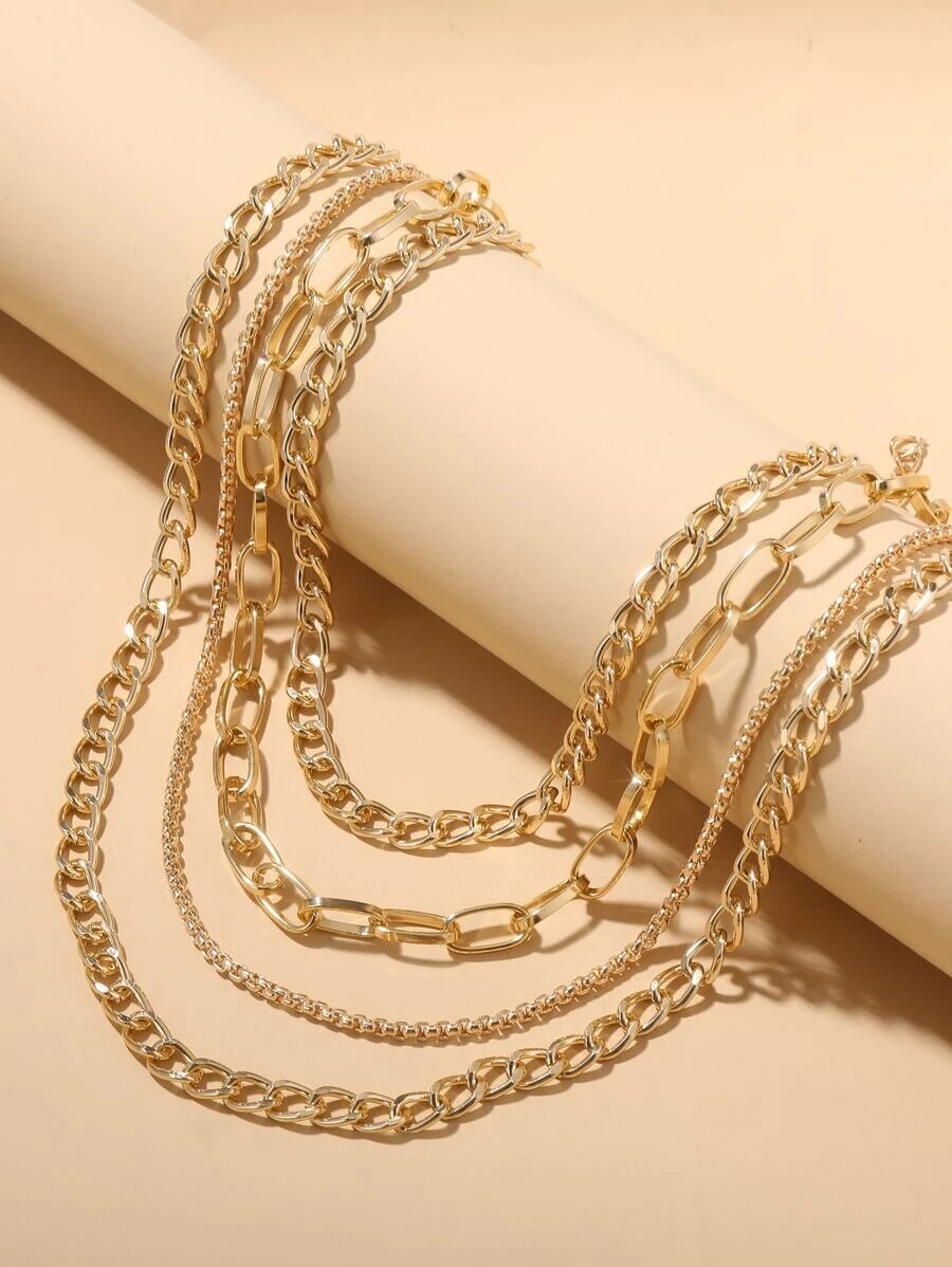 Multilayer Boho Sieraden Geometrie Ketting Punk Ketting Gouden Kleur Unquie Vrouwen Mode Lange Ketting Kettingen X0125