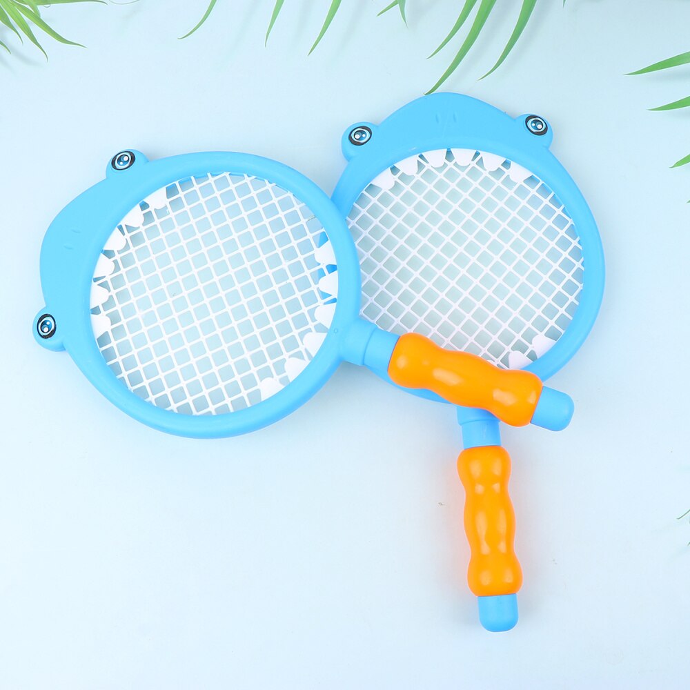 1 ensemble enfants raquette de Tennis Badminton raquette ensemble avec balles intérieur et extérieur jouets de sport pour enfants enfants-motif requin (2p