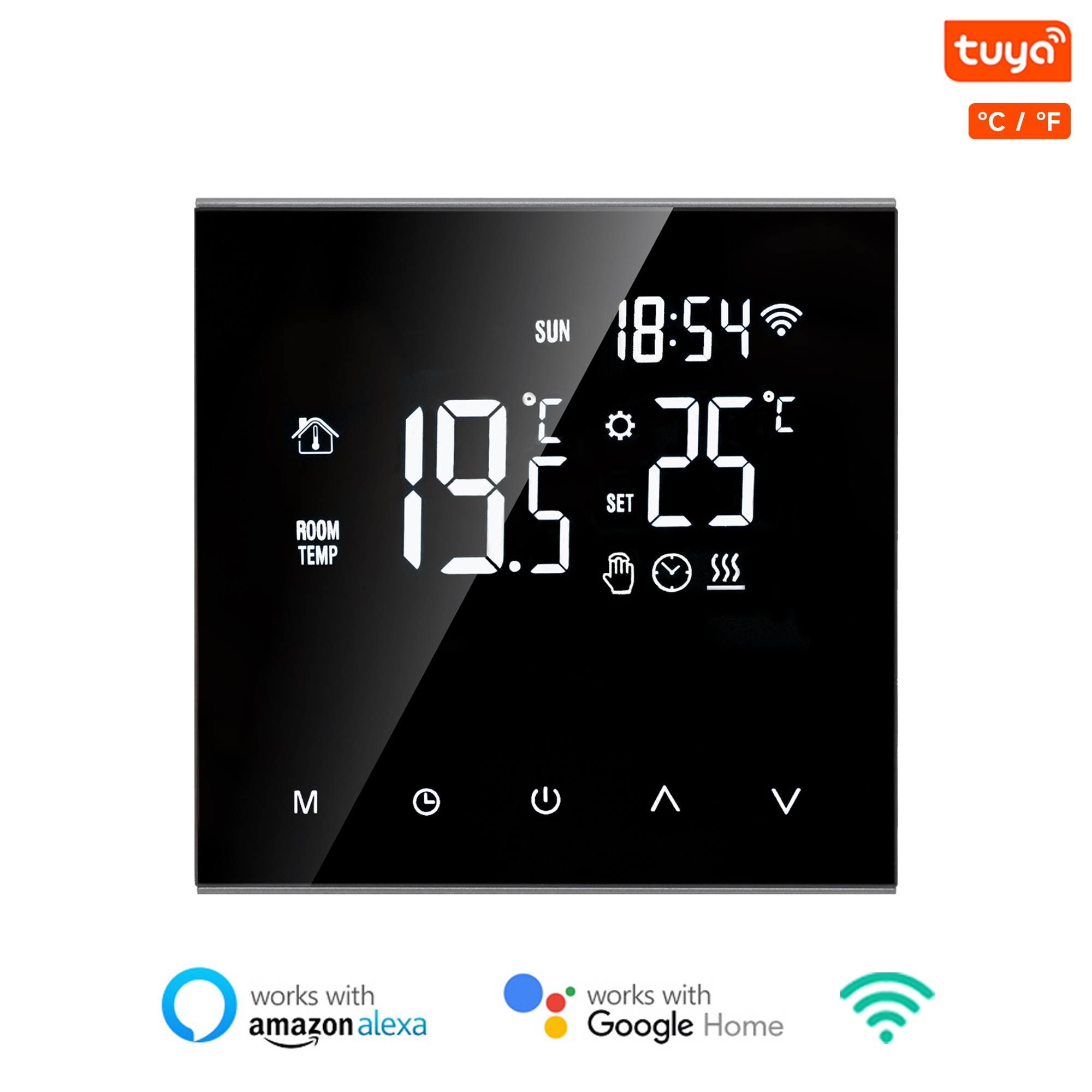 Tuya Wifi Slimme Thermostaat Lcd Touch Screen Voor Elektrische Vloerverwarming Water/Gas Boiler Temperatuur Afstandsbediening