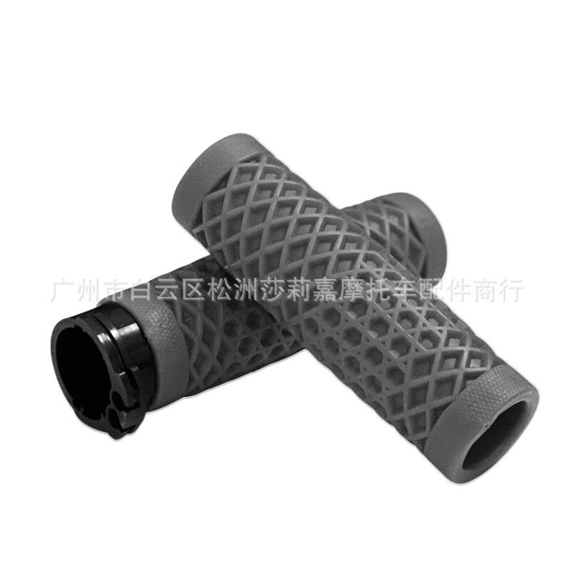 A Pair Motorcycle Handlebar Motorbike Throttle Grip Handle Rubber Modified Accessories Anti Slip 22MM 25MM Universal: GRAY