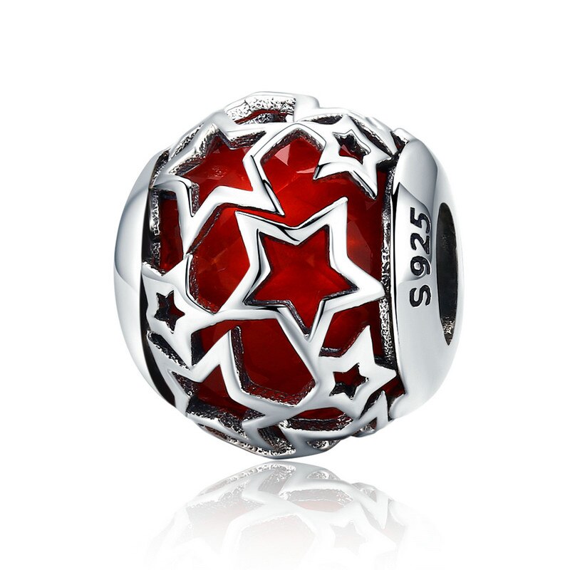 4 farbe 100% 925 Sterling Silber Klar CZ, blendend Lila Stern Reize Perle passen Charme Armbänder Sterling Silber Schmuck Machen: ECC509