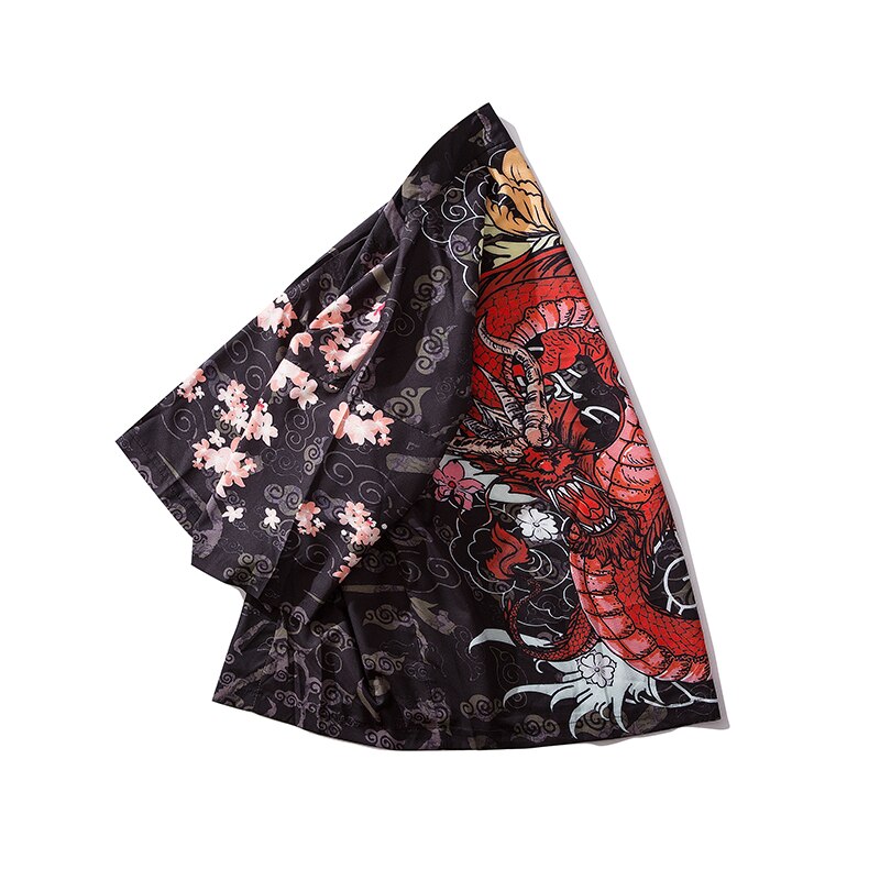 Estilo japonés Kimono tradicional dragón chino Japón Cosplay ropa de los hombres las mujeres pantalla solar Casual Yukata chaquetas Kimono