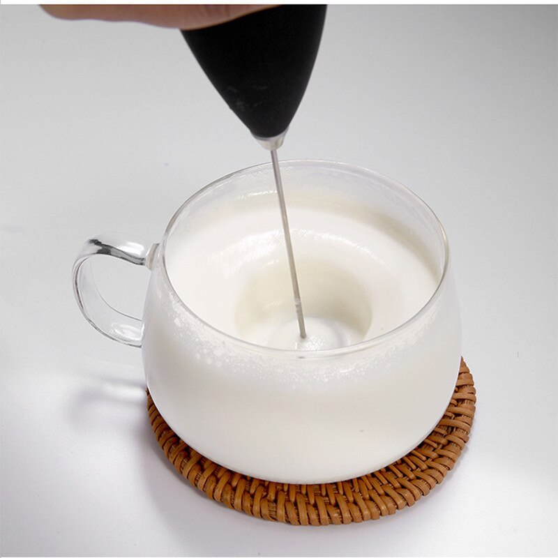Handheld Milk Frother Coffee Blender Mini Mixing Foamer Egg Beater Battery Operated Electric Foam Maker Double Brush Head Mixer