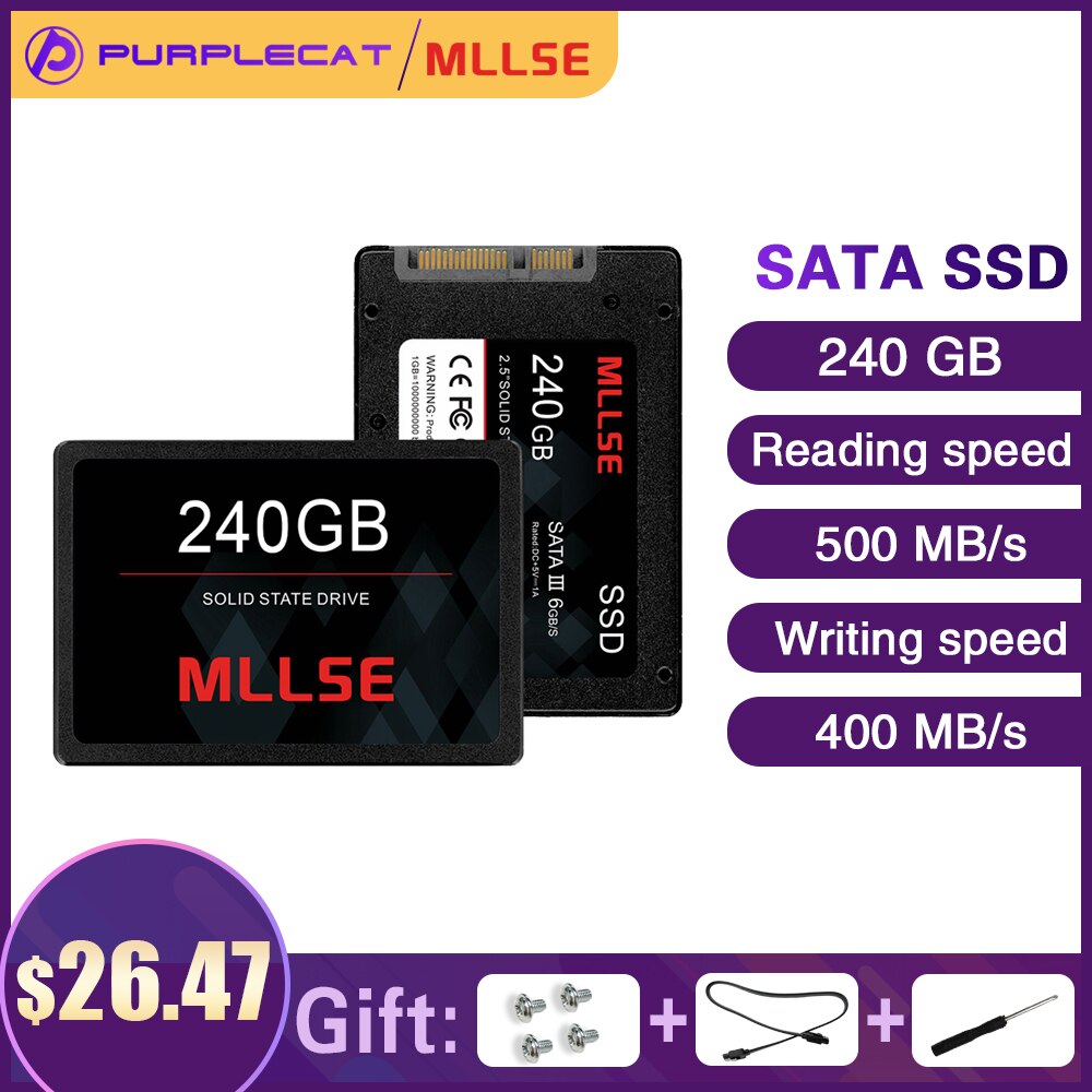 Mllse sata 3 ssd 240gb hdd 2.5 disco rígido 2.5 &quot;unidade de estado sólido interno para desktop servidor portátil garantia 3 anos