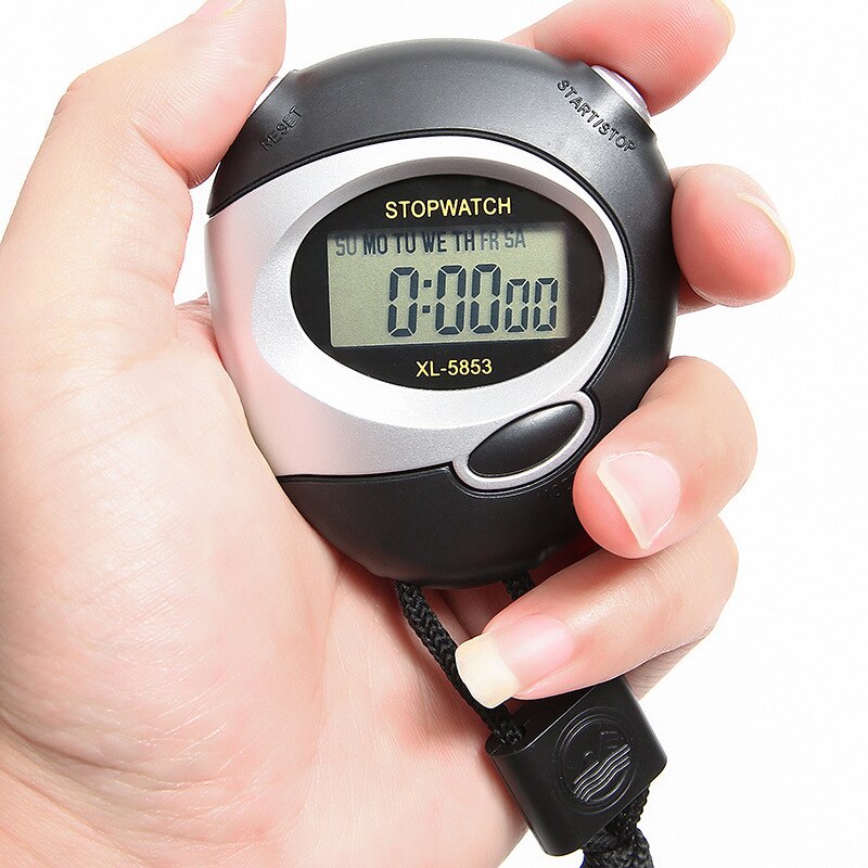 Klassieke Digitale Professionele Handheld Lcd Chronograaf Sport Stopwatch Timer Stop Horloge Met String