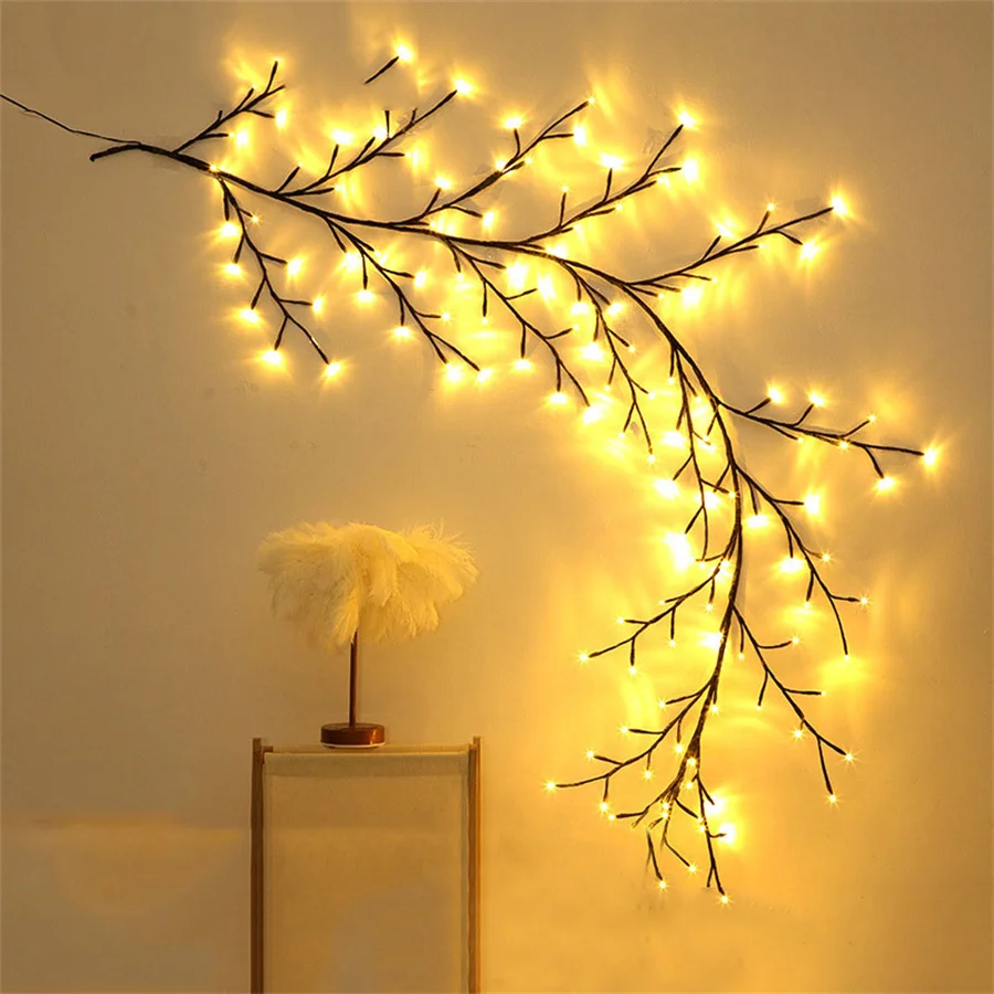Thrisdar 7.5ft 144portato Salice vite luce 8 modalità luci di ramo di albero illuminare ghirlanda parete flessibile albero di betulla fata luci stringa: Blu / 6-10W / O