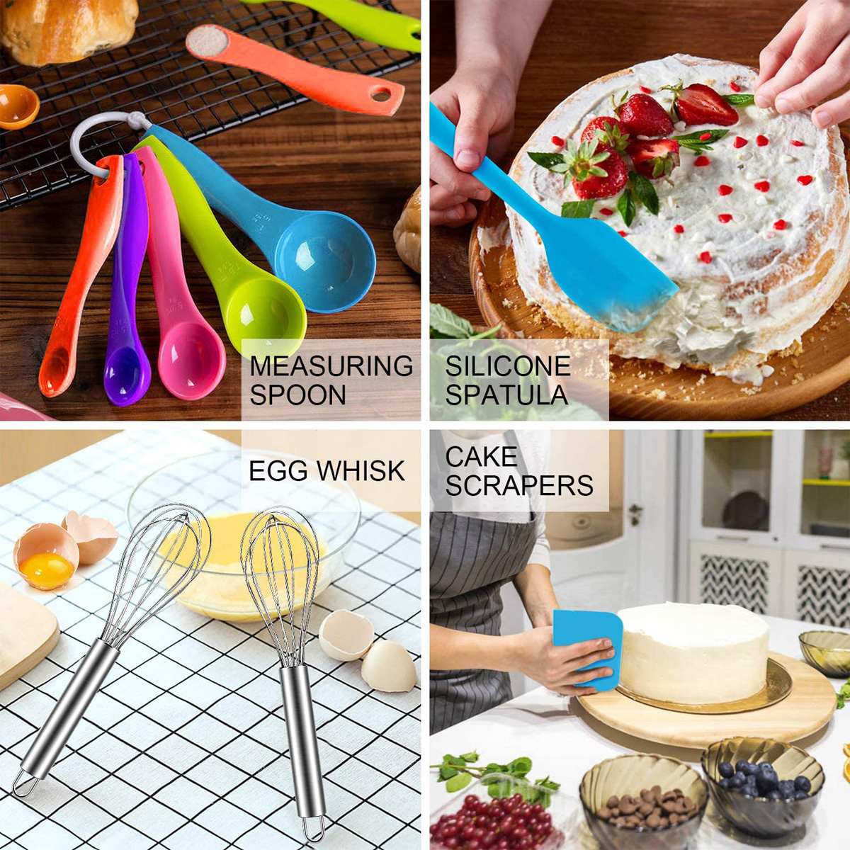 20x Air Fryer Accessories 8 Inch for 4.2QT 4.5QT 5.3QT 5.5QT 5.8QT Baking Basket Pizza Plate Grill Pot Kitchen Cooking Tool