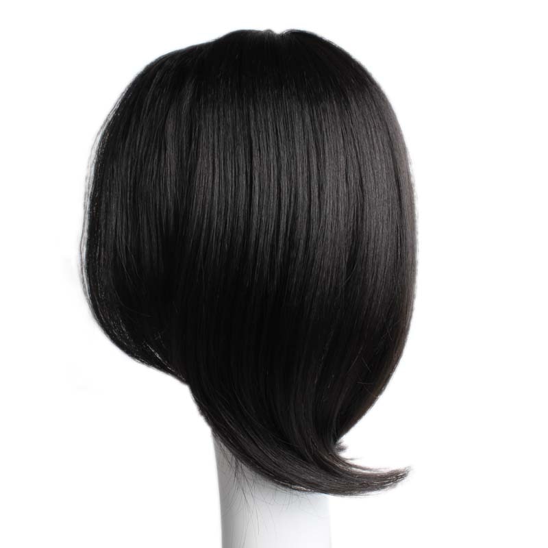 Vreugde &amp; Beauty 10 Inch Synthetisch Haar Clip In Toupetje Haarstukjes Steil Haar Bang Fringe Top Sluitingen Haarspelden Voor Mannen en Vrouwen